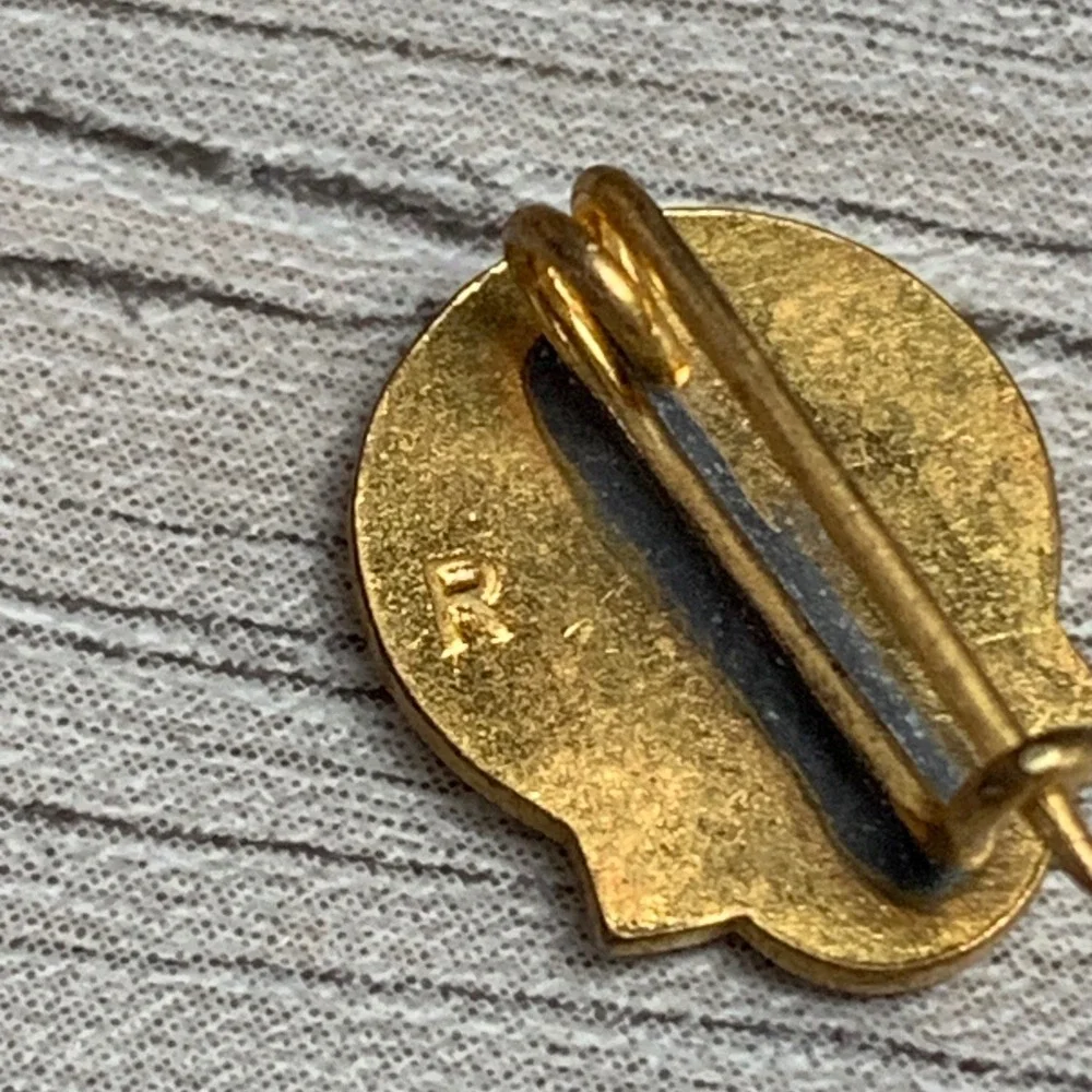 Vintage Girl Scouts Be Prepared Enamel Pin Red Green Trefoil Clover Gold Tone